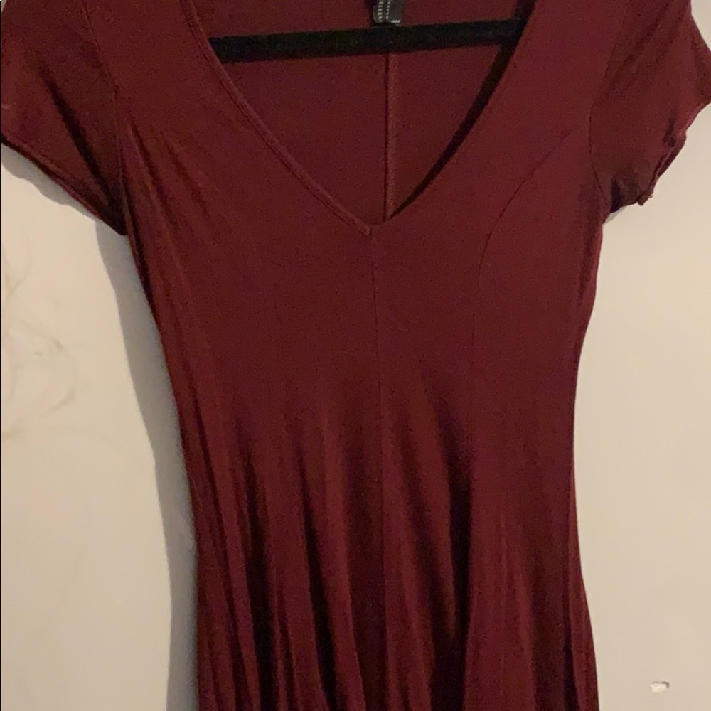 Maroon T-shirt Dress